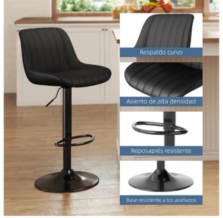 Taburetes de Cocina Negros (4 unidades)