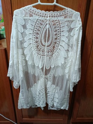 Blusón blanco de encaje