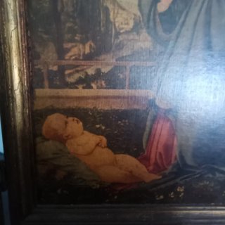 Antiguo Tríptico religioso En madera