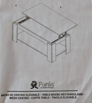 Mesa de centro elevable.