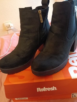 Botines Refresh Negros Tacon Plataforma