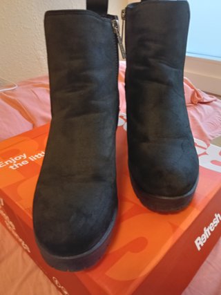 Botines Refresh Negros Tacon Plataforma