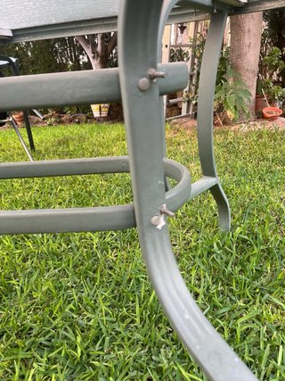 Mesa de jardín cristal y metal