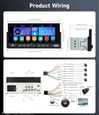 Radio Coche Pantalla 6,86 1 Din Carplay/Android