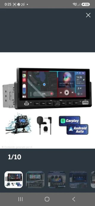 Radio Coche Pantalla 6,86 1 Din Carplay/Android