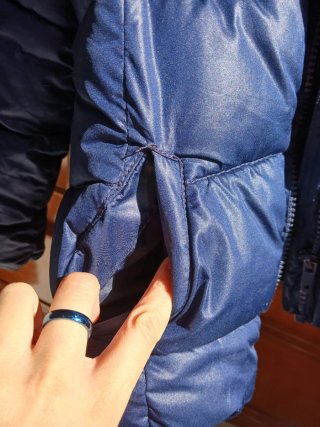 Abrigo de plumas azul T.6-7