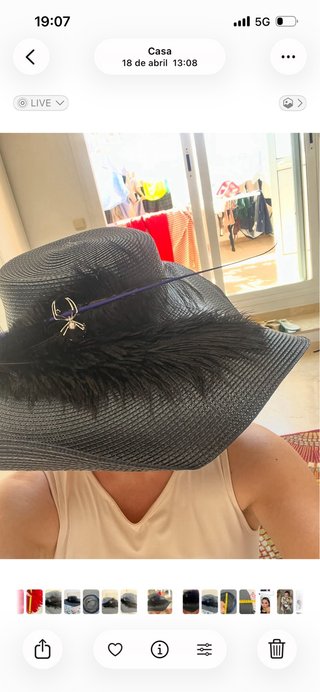 Pamela azul petróleo con plumas y araña