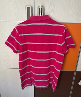 Polo Tommy Hilfiger Rayas Talla L Rosa Fucsia