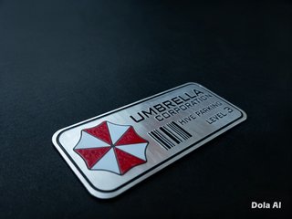 Placa Umbrella Corp. Resident Evil Hive Parking
