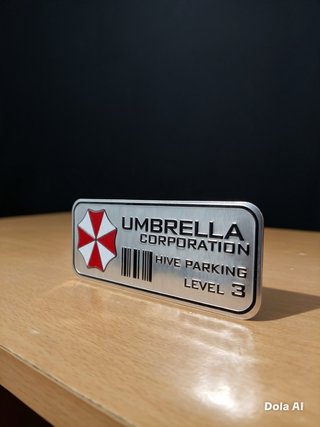 Placa Umbrella Corp. Resident Evil Hive Parking