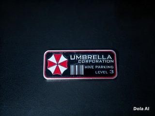 Placa Umbrella Corp. Resident Evil Hive Parking