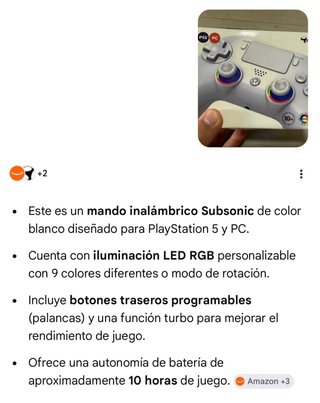Mando Inalámbrico Subsonic PS5 y PC