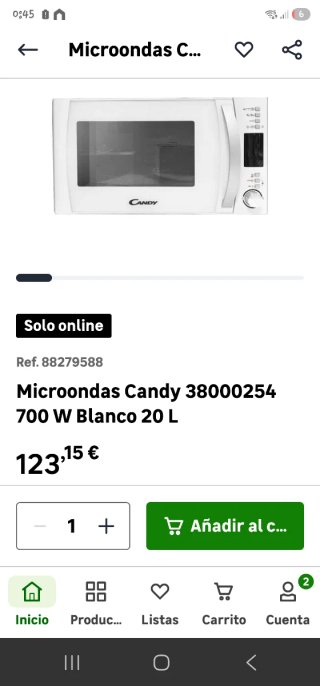 Microondas Candy Blanco