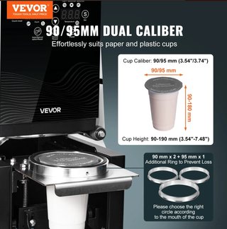 Máquina Selladora Vasos Automática - VEVOR