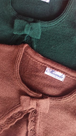 Lote 2 chaquetas punto niña Miranda verde y marrón