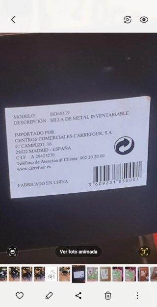 Sillas de hierro negro tubulares