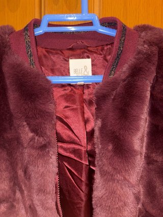 Chaqueta pelo borgoña