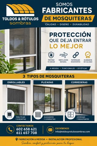 Mosquiteras a medida: Enrollables, Plisadas y más