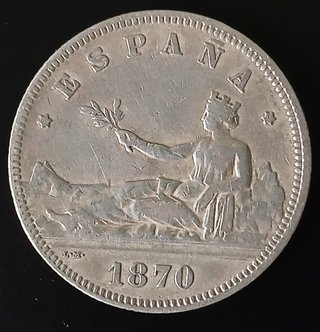 2 Pesetas 1870 (18-70) ¡Plata MBC-!