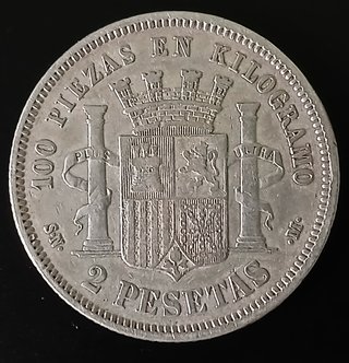 2 Pesetas 1870 (18-70) ¡Plata MBC-!