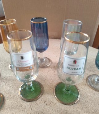 Lote 9 copas pequeñas de cristal