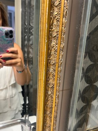 Espejo de madera dorado