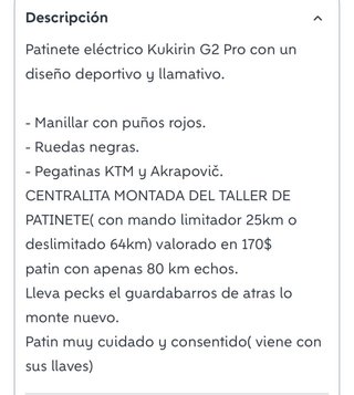Kukirin G2 Pro Patinete Eléctrico