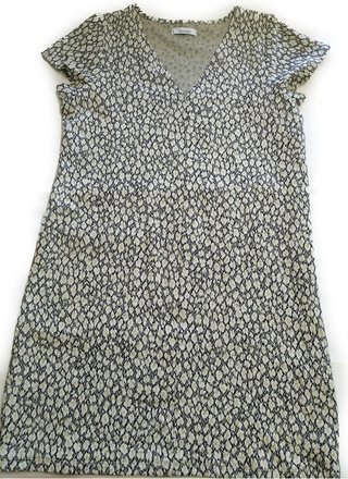 Vestido elastizado L  Beige, negro y dorado