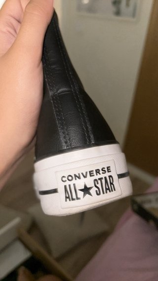 Zapatillas Converse de Cuero plataforma negras