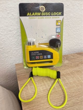 Candado Alarma Disco Moto/Bici Amarillo