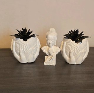 Set 3 Portapiante/Portacandele 8x8 cm