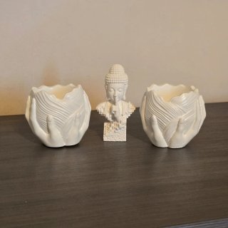 Set 3 Portapiante/Portacandele 8x8 cm