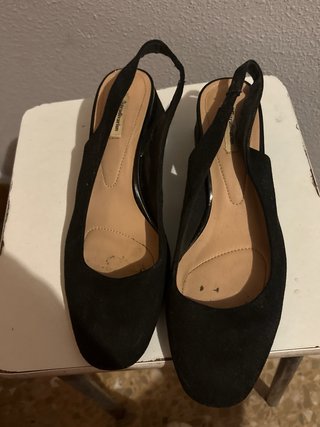 Zapatos tacón slingback negros talla 38