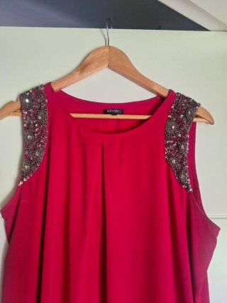 Vestido fiesta Elogy pedrería hombros Talla XL