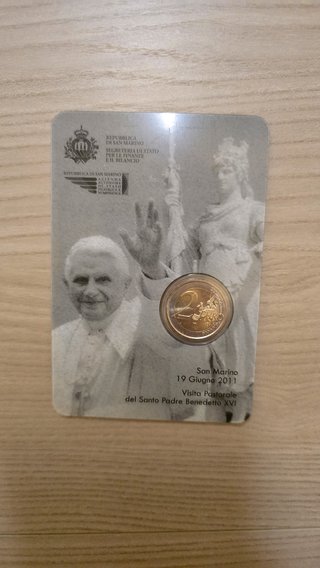2€ San Marino 2011 Visita Pastorale Benedetto XVI