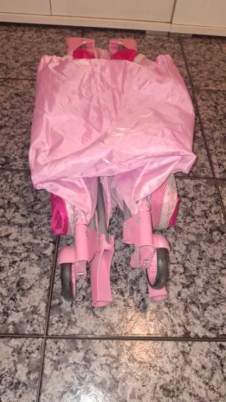 Cuna de viaje rosa con unicornios