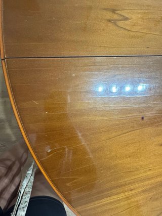 Mesa redonda extensible de madera
