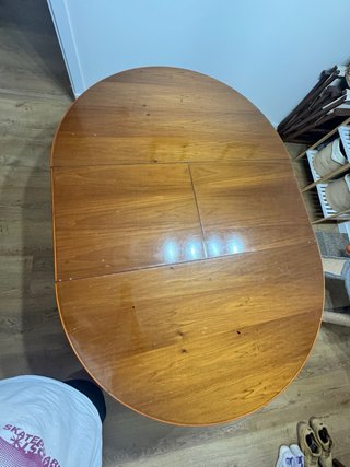 Mesa redonda extensible de madera