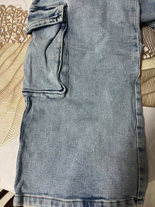 Pantalón vaquero cargo mujer, color azul