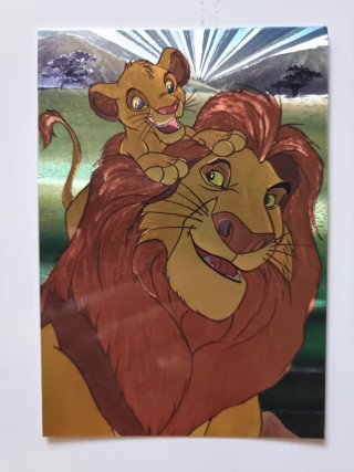 4 Postales Disney: Ariel, Bella y Bestia, Rey León