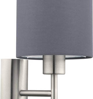 Lampada da parete Eglo Pasteri tessuto grigio