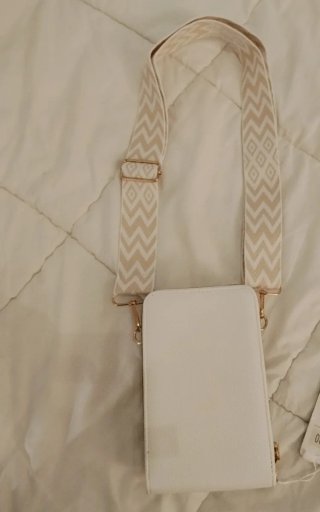 Bandolera blanca con estampado monogram