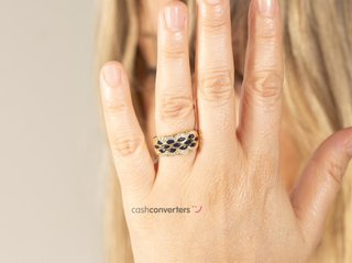 anillo oro 18k con piedra con zafiro