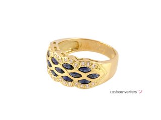 anillo oro 18k con piedra con zafiro