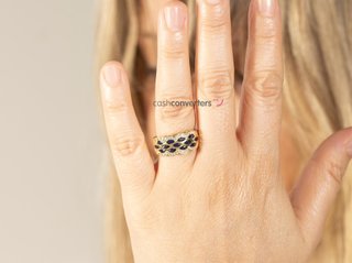 anillo oro 18k con piedra con zafiro