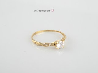 anillo oro 18k con piedra con circonita