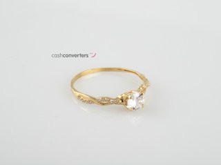 anillo oro 18k con piedra con circonita