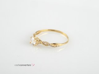 anillo oro 18k con piedra con circonita