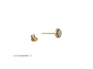pendientes oro 18k con piedra con circonita