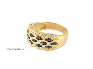 anillo oro 18k con piedra con zafiro